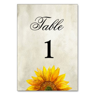 Sunflower table number. Rustic wedding. Country Number