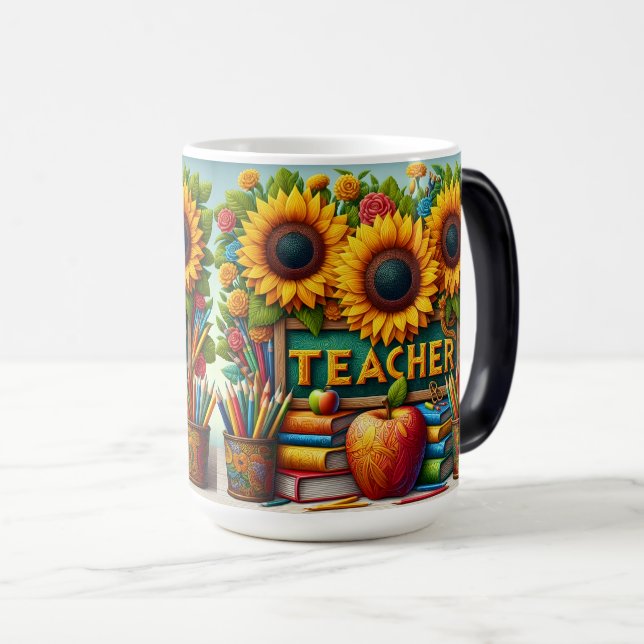 Sunflower Teacher Magic Mug (Front Right)
