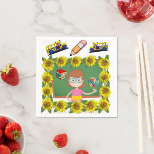 Sunflower Teacher Paper Napkins