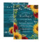 Sunflower Teal Burgundy Rose Rustic Wood Wedding