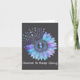 Sunflower Teal Purple Ribbon Suicide Prevention Aw Card