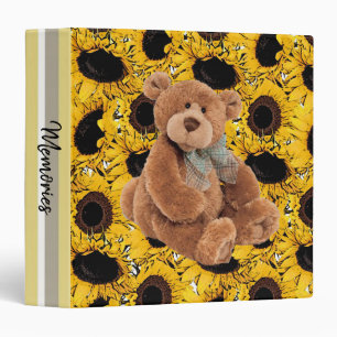 Sunflower Teddy Bear Avery Binder