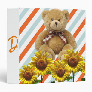 Sunflower Teddy Bear Avery Binder