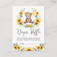 Sunflower Teddy Bear Floral Wreath Diaper Raffle