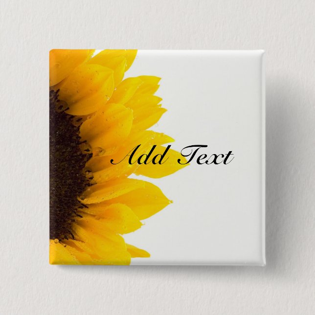 Sunflower template 2 inch square button (Front)