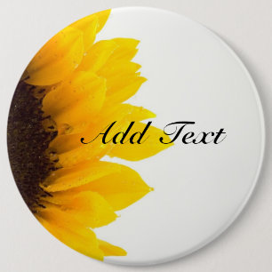 Sunflower template 6 inch round button