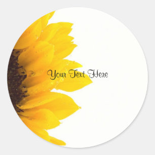 Sunflower template classic round sticker