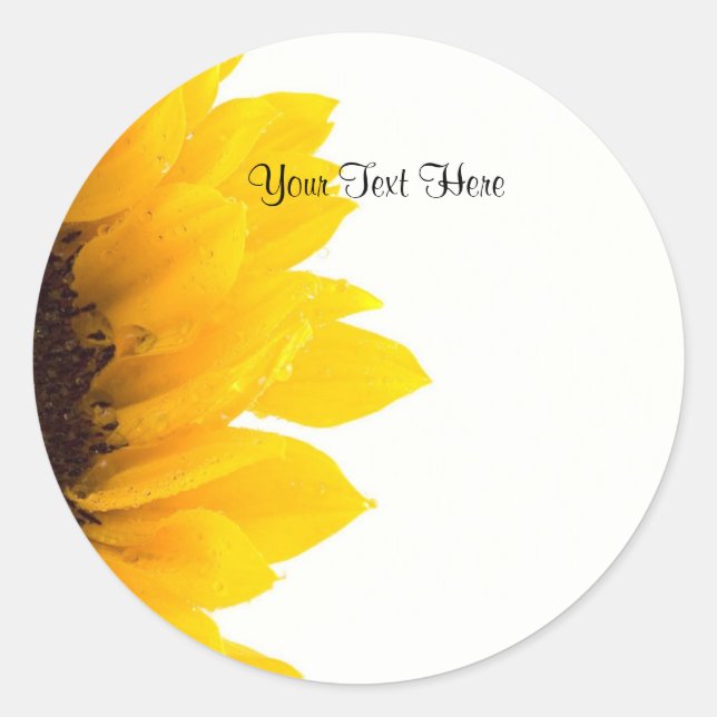 Sunflower template classic round sticker (Front)