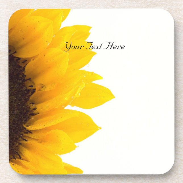 Sunflower Template, Personalize Coaster (Front)