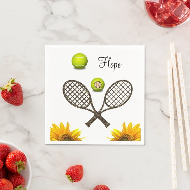 Sunflower Tennis Paper Napkins (Insitu)