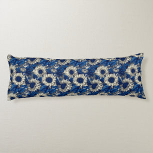 Sunflower Texture Rustic Decor Retro Floor Body Pillow