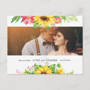 Sunflower Thank You Card for Wedding