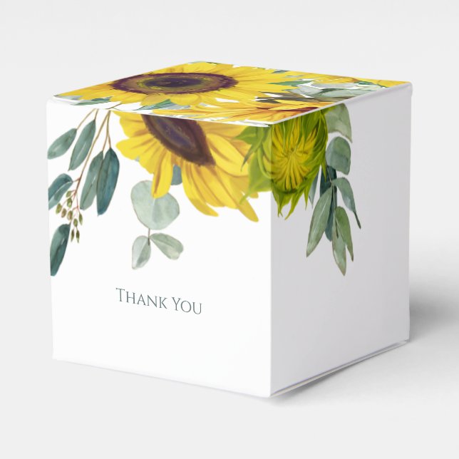 Sunflower Thank You Favor Box (Front Side)