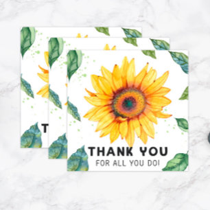 Sunflower Thank You Favour Tags