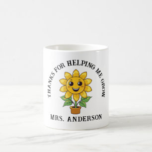 Sunflower thank you for helping me grow teacher coffee mug