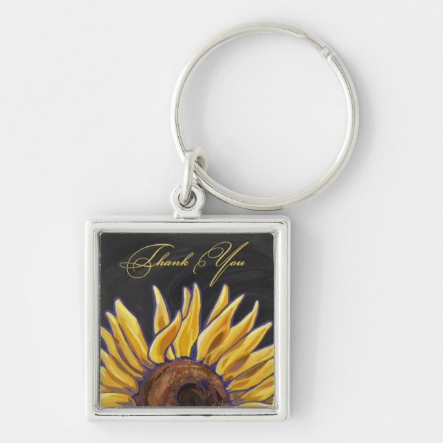 Sunflower Thank You Keychain (Front)