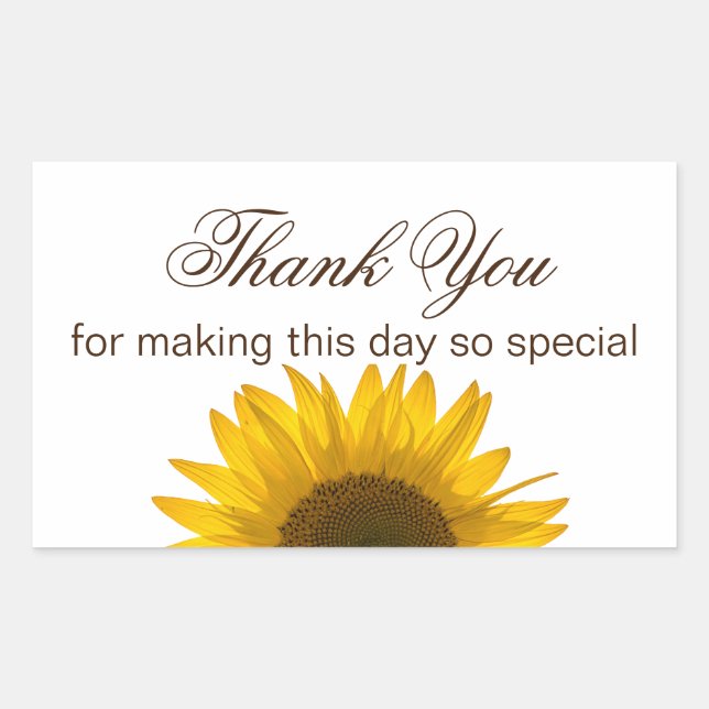 Sunflower Thank You Sticker (Front)