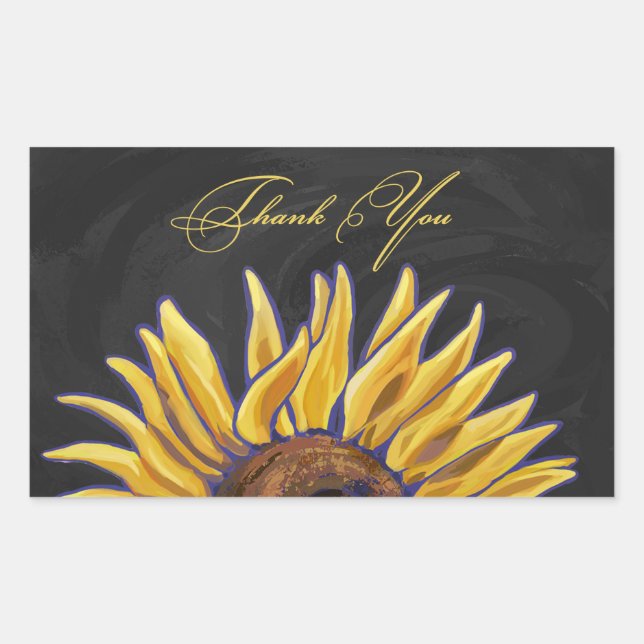 Sunflower Thank You Sticker (Front)