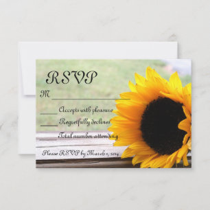 Sunflower theme RSVP card