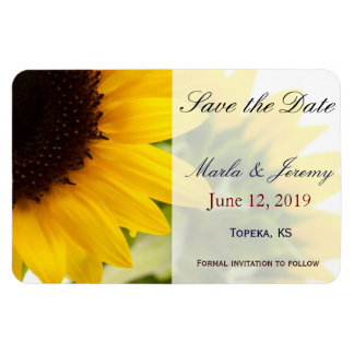 Sunflower theme save the date magnet