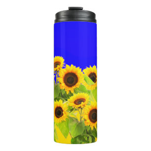 Sunflower Thermal Tumbler with Ukraine Flag Colour