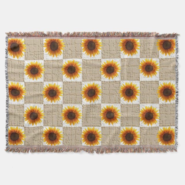 Sunflower Throw Blanket (Front)