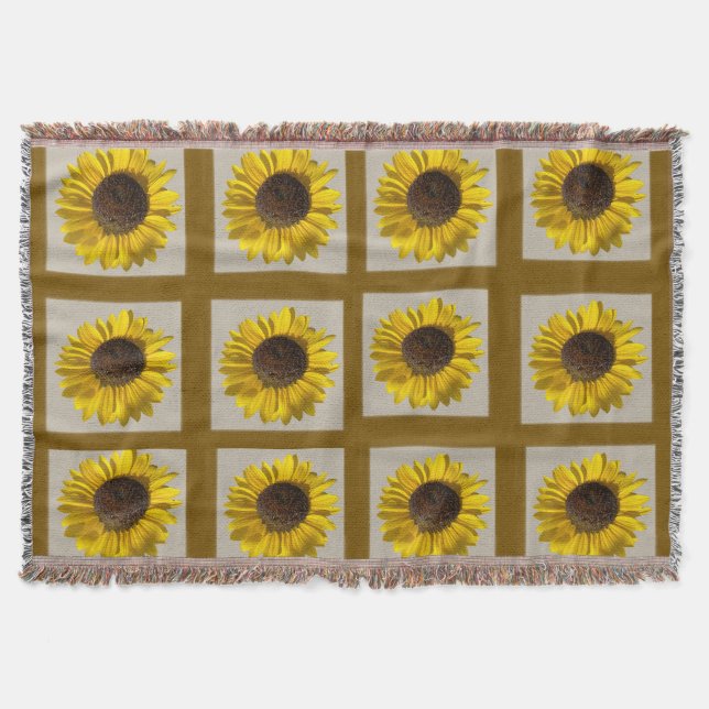 Sunflower Throw Blanket (Front)