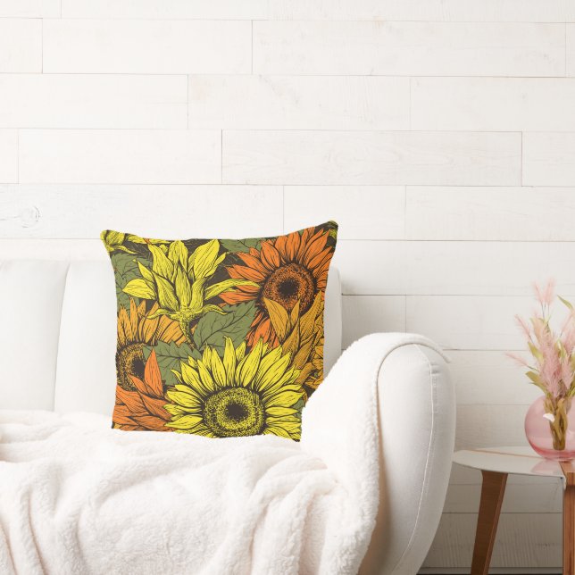 Sunflower Throw Pillow (Couch)