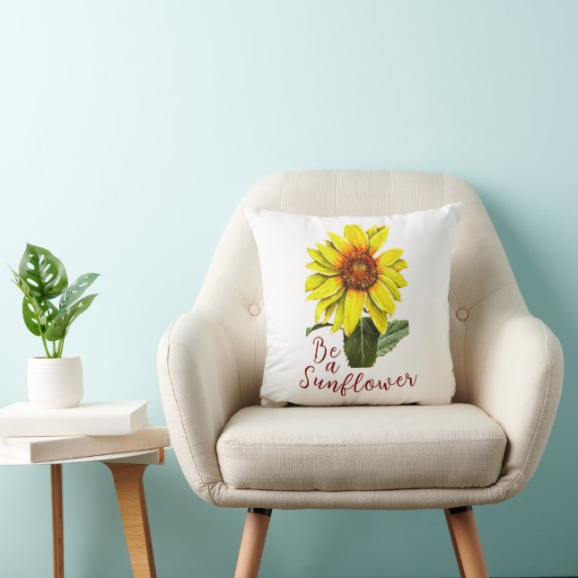 Sunflower Throw Pillow (Chair)