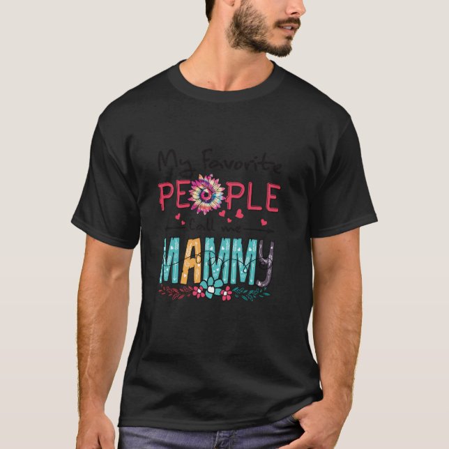 Sunflower Tie Dye My Favourite People Call Me Mamm T-Shirt (Front)