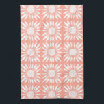 Sunflower Tile Pattern Pink White Kitchen Towel<br><div class="desc">Decorate your kitchen with this cool art towel. Makes a great housewarming,  birthday or wedding gift! 
You can customize it and add text too.
Check my shop for lots more colours and patterns!</div>