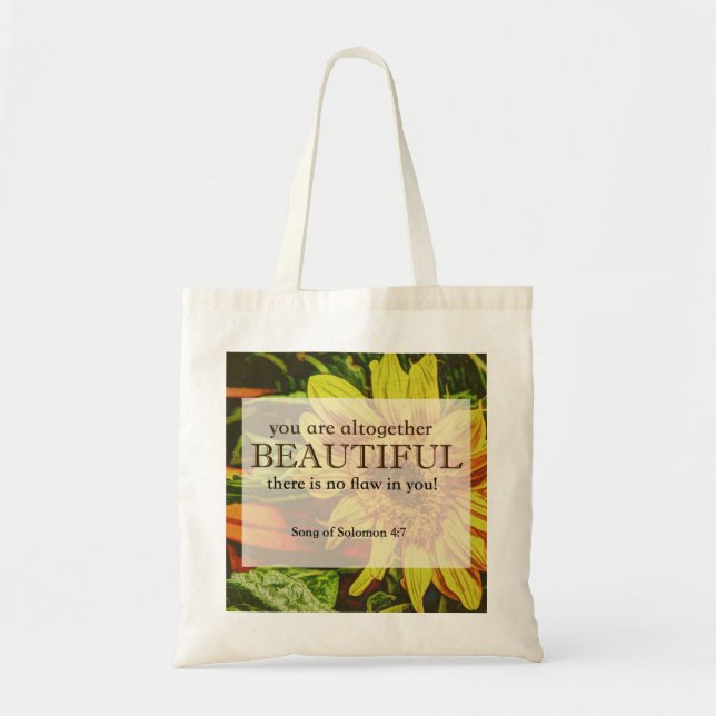 Sunflower Tote with Bible Verse (Front)