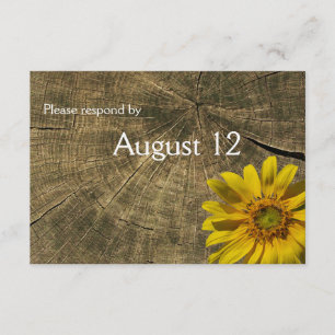 Sunflower Tree Stump Country rsvp avec enveloppes