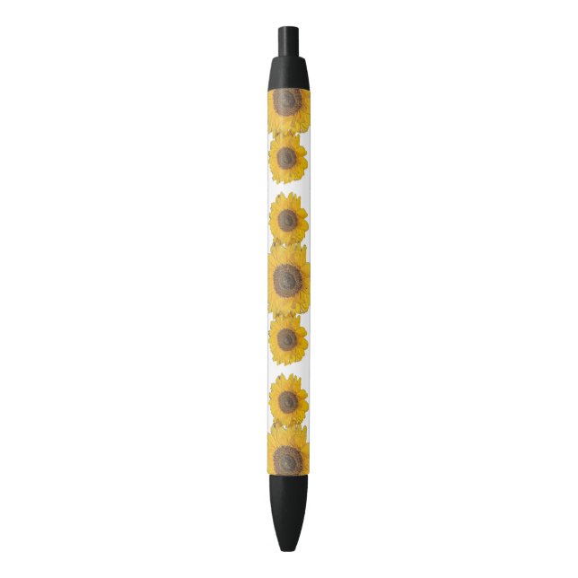 Sunflower trio black ink pen (Front Vertical)