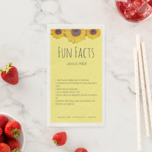  Sunflower trio  - Fun Facts Napkins