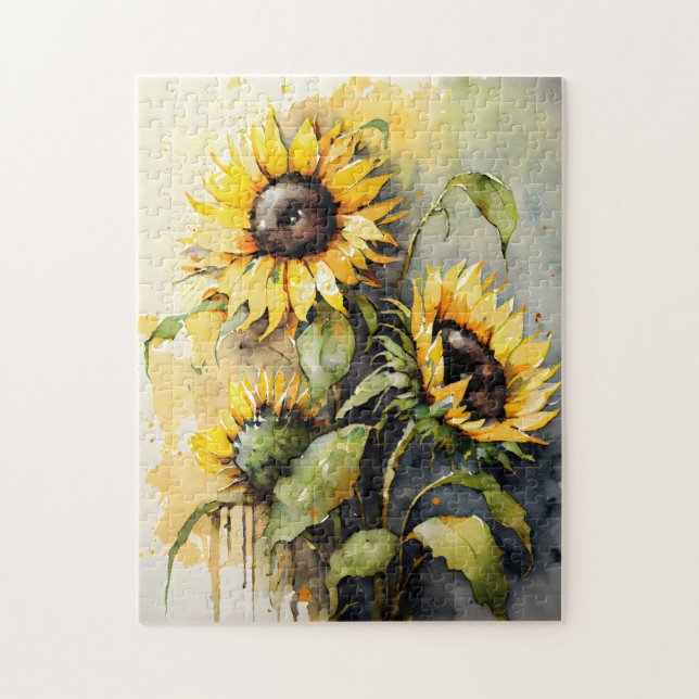 Sunflower Trio Jigsaw Puzzle (Vertical)
