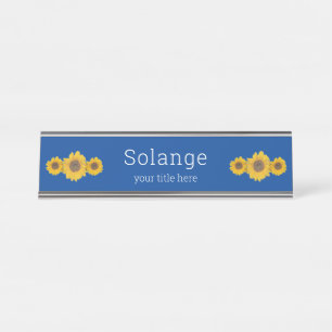 Sunflower trio -personalized   desk name plate