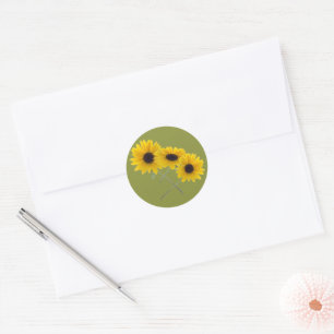 Sunflower Trio Photos Summer Colours Classic Round Sticker