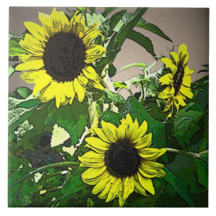 Sunflower Trio Tile