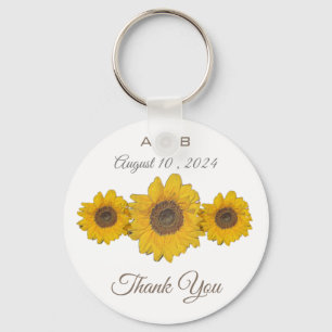 Sunflower trio - wedding favours keychain