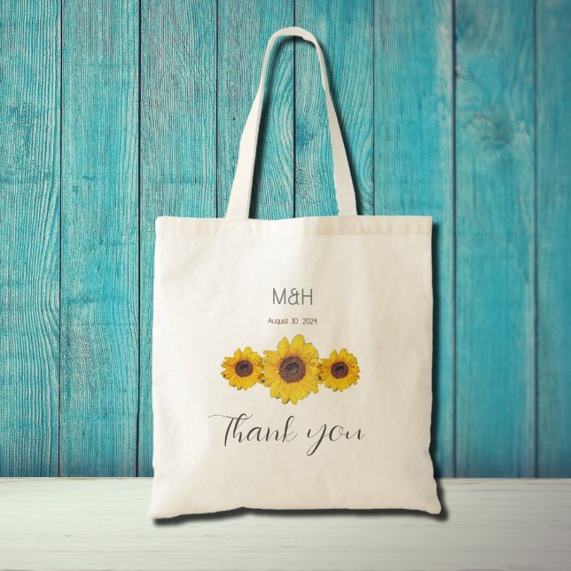 sunflower trio  -  wedding Thank you   Tote Bag (Creator Uploaded)