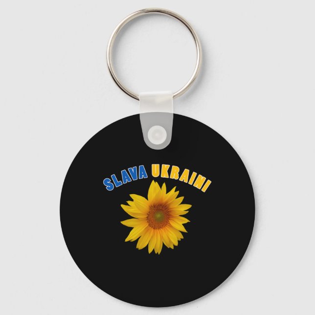 Sunflower Ukraine A Slava Ukraini  Keychain (Front)