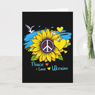 Sunflower Ukraine Flag Map Peace Love Ukraine Ukra Card
