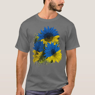 Sunflower Ukraine Ukrainian Flag Stand With Ukrain T-Shirt