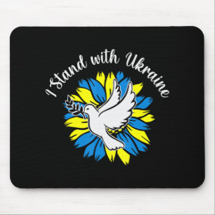 Sunflower Ukrainian Flag Dove Ukraine I Stand With Mouse Pad