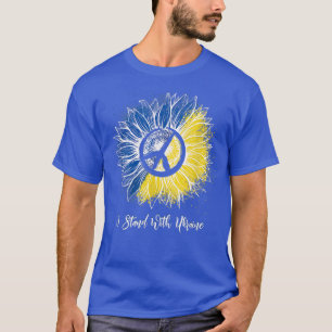 Sunflower Ukrainian Flag I Stand With Ukraine Peac T-Shirt