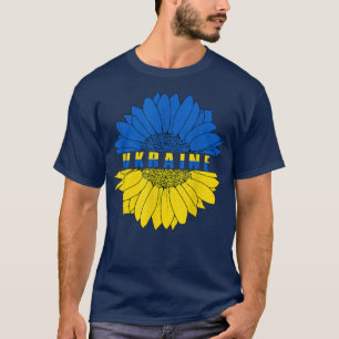 Sunflower Ukrainian Flag Support Ukraine Love Peac T-Shirt