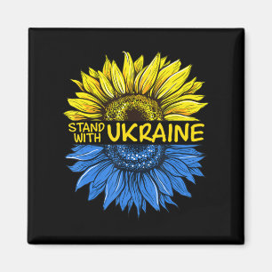 Sunflower Ukrainian I Stand With Ukraine Love Ukra Magnet