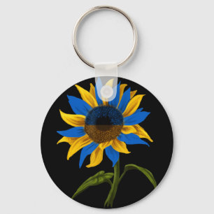 Sunflower Ukrainian Ukraine Flag Stand With Ukrain Keychain