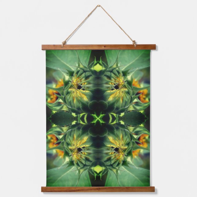 Sunflower Unfolding Abstract Hanging Tapestry (Front)